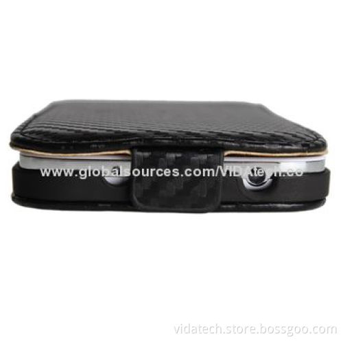 Carbon Fiber Vertical Flip Leather Case for Samsung Galaxy S4 I9500